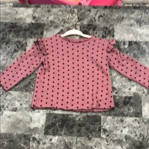 Zara baby girl maroon polka dot shirt size 9-12 mo